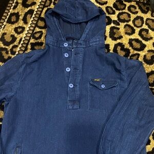 Wrangler Blue  jean Hooded Shirt